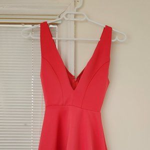 Pink Low Cut Skater Dress